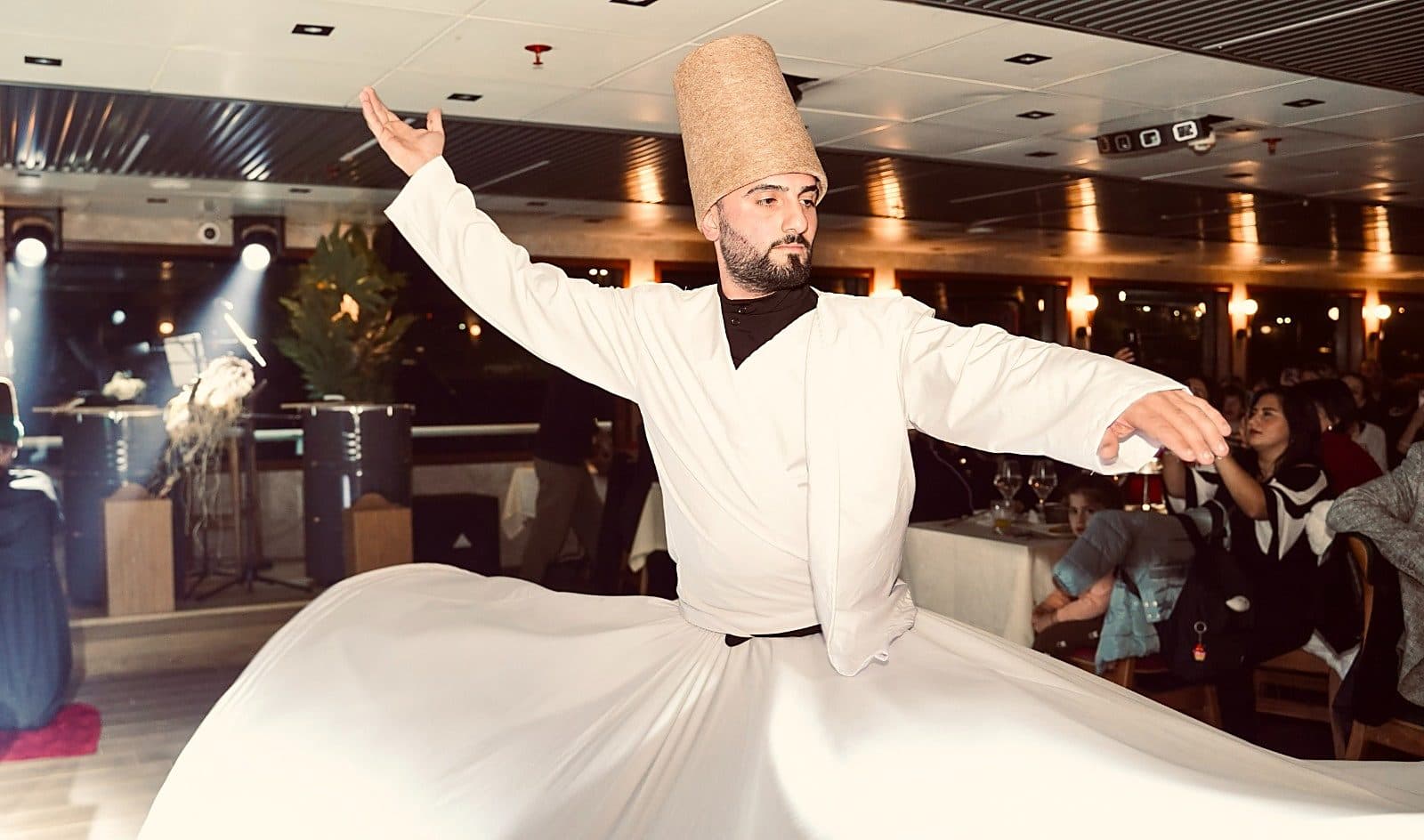 Whirling dervish show on board the night cruise